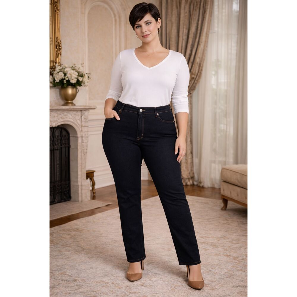 Gloria Vanderbilt Skinny Jegging Black Stretch Jeans Plus Size 22W